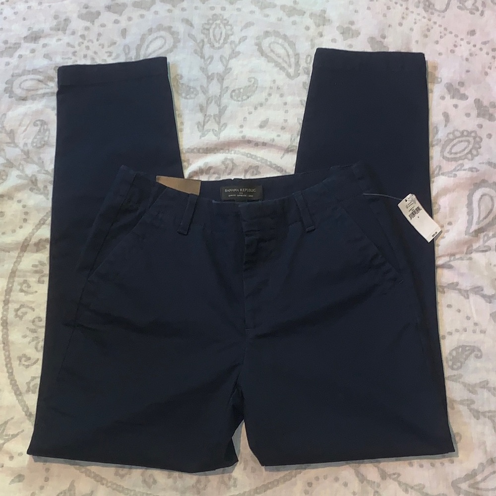 NWT Banana Republic Chino Slim Fit Pant Navy Blue Size 0